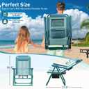 Suteck Tall Beach Chair 2 Pack, Backpack Beach Chair for Adults with 6-Position, Cooler Bag, Cup Holders, Folding Beach Camping Chairs for Camping, Outdoor, Sand, Travel Use