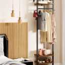 YMYNY Coat Rack Wall Mounted, 70.87H Clothes Garment Rack, Freestanding Tall Closet Organizer,Industrial Clothes Stand for Entryway Hallway Bedroom Rustic Brown UHGR003H