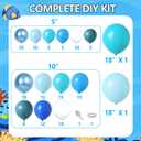 Under The Sea Party Decorations Ocean Balloon Garland Arch Kit, 135 PCS Blue Bubble Foil Fringe Curtains Backdrop Tinsel Streamer Photo Booth Props Mermaid Beach Themed Birthday Party Decor Supplies