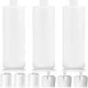 Plastic Bottle with 6 Caps in 2 Styles - BPA Free Latex-Free, Food-Grade, Great for Shampoo, Body Wash, Sauce and More,3 Pack 16oz