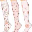 WITHYOU 3 Pairs Compression Socks for Women & Men 15-20 mmHg,Best Support for Nurses Running Hiking