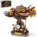 BNG Deep-Sea Submarine Building Set for Adults,Ocean Retro Submarine Building Toy with Lights,Home Office Decor Mechanical Building Blocks Model,Gift for Men Kids and Boys 8-14 (740pcs)