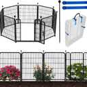 ADAVIN Tall Garden Fences and Borders for Dogs, Low Threshold Door, 48 in(H) 8 Panels Total 17.7 Ft(L) Dog Fences for the Yard, Modular Fencing, Garden Fence with Gate, Pet Fence