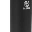 Takeya Actives Water Bottle with Spout Lid - Bottle with Double Stainless Steel Insulation - Dishwasher Safe & BPA-Free - Bottle with Spout Lid & Removable Bumper - 22 oz, Onyx