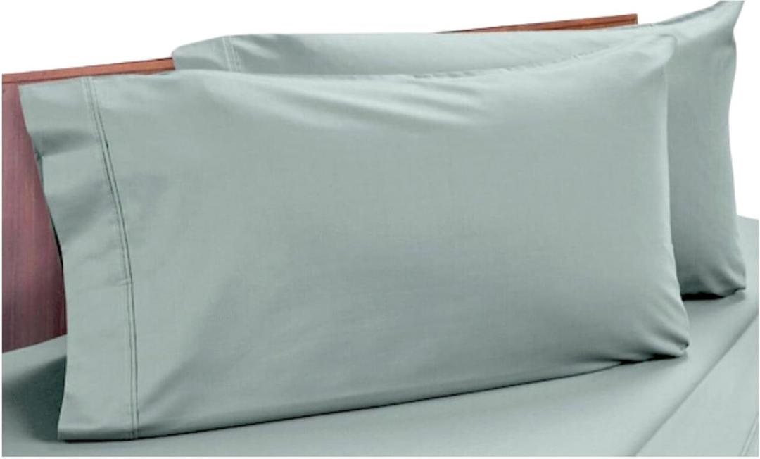 DreamFit DreamComfort Pillow Case Set of 2: 100% Enduring Long Staple Cotton – Experience Natural Softness That Grows Softer Over Time, Reinforced with Pill & Fray Resistant Strength, Sage Queen