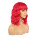 eNilecor Red Wig for Women,Short Curly Wavy Curly Bob Wig with Bangs,14" Natural Synthetic Colored Party Costume Cosplay Halloween Wigs