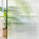 Windimiley Window Privacy Film 3D Reeded Glass Static Cling, 23.6" x 394" | Fluted Frosted Decorative Window Sticker Winter Heat Control Sun Blocking Film Peel and Stick Adhesive Door Cover Transparent