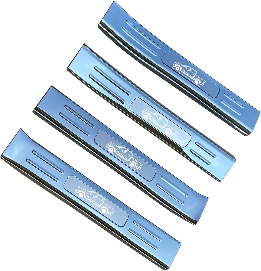 Door Sill Guards for 2019-2024 Ram 1500 Crew Cab & Mega Cab ONLY | Not for Quad Cab or Classic | Stainless Steel Entry Guards - 4Pcs
