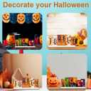 2 x Double-sided Halloween Table Decorations Thanksgiving Tiered Tray Decor Wooden Table Sign, Fall WICKED Party Trick Decoration Tabletop Centerpiece Turkey for Desk Tiered Tray shelf Decor