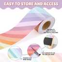 Zonon 65 ft Pastel Striped Bulletin Board Border Colorful Beveled Stripes Straight Rolled Border Trim Classroom Bulletin Decorations for Back to School Chalkboard Office Wall Lockers Desk