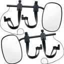 Tallew 2 Pcs Towing Clip on Mirror Universal Extension Mirror Kit Black Bar Adjustable 360 Degree Rotation Tow Mirror for Trailer RV Rearview Mirror Car Accessories for Truck Hitch Towing