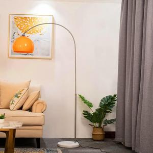 Orange Arc Floor Lamp with Acrylic Shade,Arch Reading Lamp Floor Standing,Mid Century Modern Orange Standing Lamp for Living Room Bedroom