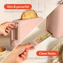 bella 2 Slice Slim Toaster, Fits-anywhere Kitchenware, 6 Setting Shade Control with Reheat & Cancel Buttons, Fits sourdough, 10 Long Slot, Anti Jam & Auto Shutoff, 900 Watt, Blossom