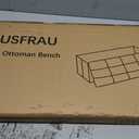HAUSFRAU Ottoman with Storage Bench Folding Foot Rest Stool Pink