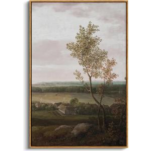 InSimSea Framed Canvas Prints Art Vintage Decor, Rural Scenery Landscape Paintings, Large Countryside Farmhouse Hanging Wall Decorations for Living Room Dining Room Bedroom, 24"x36"