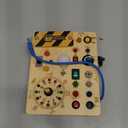 Iabedi Busy Board, Montessori Toy for 1-3 Years Old, Wooden Toddler Sensory Travel Toy, Ideal Gift for 1+ Year Old Boys (Busy Board Plus V2), Medium, Yellow