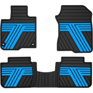 Floor Mats Fit for 2023-2027 Honda HRV Sport/LX/EX-L (Gasoline & Hybrid) & for Acura ADX 2025-2026, Custom Fit All Weather Protection Heavy Duty Anti-Slip Car Mats for HR-V, 1st & 2nd Row Black & Blue