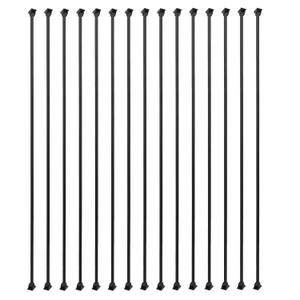 Sidasu 15 Pack Iron Balusters Square Hollow Stair Spindles 1/2" Metal Balusters with Iron Baluster Swivel Shoes for Staircase