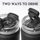 Meoky 40 oz Tumbler with Handle and Straw, Insulated Tumbler with Lid and Straw, Stainless Steel Travel Mug, Keeps Cold for 34 Hours, 100% Leak Proof, Fits in Car Cup Holder (Night)