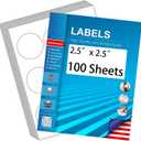 2.5" Circle Sticker Labels, Round Printable Sticker to Write On, Sticker Paper for Inkjet Printer, (9 Labels/Sheet), 100 Sheets