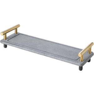 Instant Dry Sink Caddy Organizer,Diatomaceous Earth Bathroom Organizer with Handle Water Absorbing Stone Tray for Sink Water Absorbent Diatomite Coasters (S Gray Gold Handle) Instant Dry Sink Caddy Organizer,Diatomaceous Earth Bathroom Organizer with Handle Water Absorbing Stone Tray for Sink Water Absorbent Diatomite Coasters (S Gray Gold Handle)