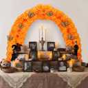 Leinuosen Dia De Los Muertos Altar Decorations 16 x 24'' Wooden Day of The Dead Altar Supplies with Marigold Flowers 24 DIY Butterflies Ofrenda Decorations for Dia De Los Muertos Decor Diwali Party