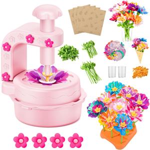 Fabric Flower Bouquets Toys,DIY Craft Kits for Kids,Arts and Crafts Toy for 3+ Year Old Girls,Flowers Market Toy,Build Your Flower Bouquet,Educational Preschool Learning Toys for Birthday,Christmas