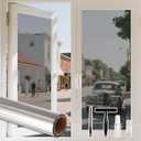 LEMON CLOUD Window Film, Decorative Window Privacy Film, 3D Stained Glass Window Sticker,Anti-UV Sun Blocker Heat Control for Home(Rainbow Tulip Design,11.8 x 78.7 inches)