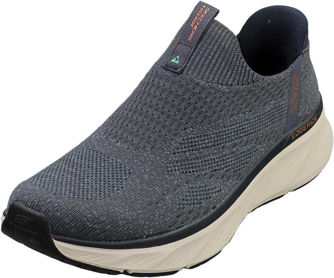 Skechers Mens Edgeride Commissioner Hands Free Slip-in (11.5 X-Wide, Navy/Orange)