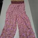 Dokotoo Women's Casual Loose Overalls Jumpsuits One Piece Sleeveless Printed Wide Leg Long Pant Rompers With Pockets (Medium, Pink)