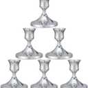 Candlestick Holders Taper Candle Holders, 6PCS Silver Candle Holder Set for Table Centerpiece, Vintage Candle Stand for Table Centerpieces, Home Decor,Weddings,Festival and Parties (6, Silver)