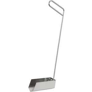 Deep Fryer Strainer Crumb Scoop 750°F Heat-Resistant V-Shaped Fryer Cleaner Food Crumb Cleaning Tool for Commercial Fryers Long Handle with Drain Holes for Oil Filtration,1 PCS