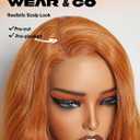 GORGIUS Ginger Orange Loose Wave Lace Front Wig Pre Cut T Part Long Wavy Wig Upgraded with Premium Synthetic Fiber 26 Inch