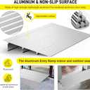 Door Threshold Ramp 3" Rise Door Ramp Aluminum Entry Ramp or Doorways Rated 800 lbs Load Capacity forWheelchair Scooters Power Chairs Walkers Metallic