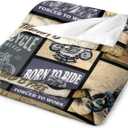 Motorcycle Blanket Gifts for Men and Women Throw Blanket for Couch Sofa Bed Plush Throw Fleece Blanket Soft Cozy Bedding for Kids and Adults Bedroom Size 80"x60"