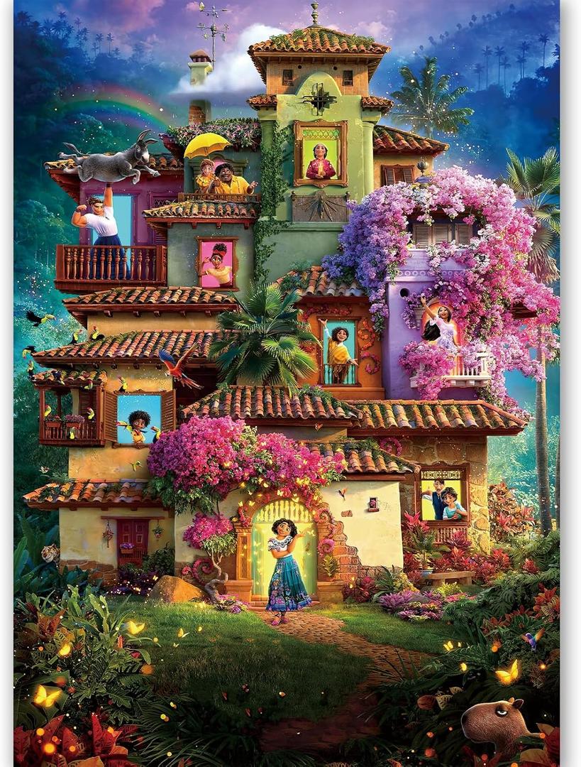 Magic House Backdrop,7x5FT Magical House Background Magic Movie Banner Party Decor Cartton Theme Birthday Party Backdrop Supplies for Girls (Encanto#1)