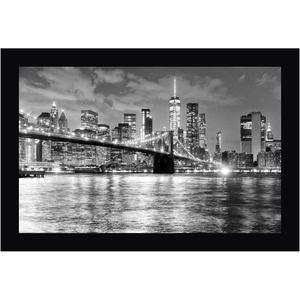 New York City Financial District by Anon. - 14" x 20" Framed Canvas Art Print - Black Frame - Ready to Hang New York City Financial District by Anon. - 14" x 20" Framed Canvas Art Print - Black Frame - Ready to Hang
