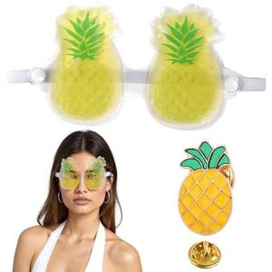 Coldpa Cooling Eye Mask, Boo Boo Ice Pack, Kids Ice Pack, Reusable Cold Eye Mask for Hot Cold Treatment for Eye Strain, Reusable Pineapple Gel Eye - Hot Therapy for Puffy Eyes & Headache Relief 2 Pack