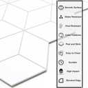 The Tiles Plaza Rhombus Backsplash Tile for Kitchen Peel and Stick, Stone Composite Self Adhesive Tiles, 3D Cube Wall Tile for Kitchen, 12 x 13 Inch 10 Sheets White