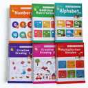 2 x Magic Grooved Writing Practice Books for Kids with Disappearing Ink Pens Grips, Reusable Handwriting Workbooks 6 Pcs, Letter Tracing Copybook for Kindergarten Ages 3-8