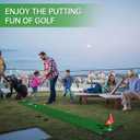 Golf Putting Game Set with Front Border for Indoor & Outdoor,Golf Putting Green Mat Include 4 Balls,1 Portable Bag,2 Flags&Cups,Practice Training Aid for Backyard,Party,Office