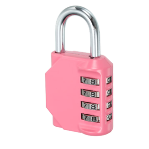 ZHEGE Combination Lock, 4 Digit Combination Padlock Outdoor, School Lock, Gym Locks (Pink)