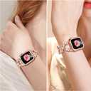 Mesime Compatible with Apple Watch Band 38mm 40mm 41mm 42mm 44mm 45mm 46mm, Women Bling Jewelry Bands with Tempered Glass Screen Protector Case, Shiny Strap for iWatch Series 11/10/9/8/7/6/5/4/3/2/1/SE