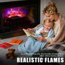 Electric Fireplace Logs Realistic Flame Effect Candle LED Flame Light USB Powered Electric Fireplace Remote Control Fireplace Placement Home Decoration 12.4*5.91*7.87 In No Heat Function