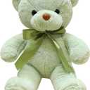 Green Teddy Bear Stuffed Animal 13.4 Soft Small Stuffed Teddy Bear Plush Toy Cute Cuddly Bear Plush for Kids Girls Birthday Mother's Day Graduation Wedding Party