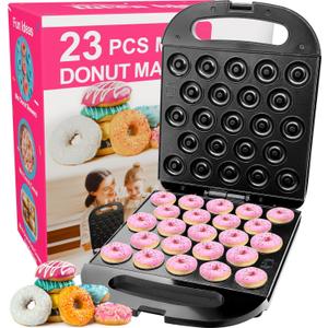 23 Mini Donut Maker Machine – Electric Donut Maker, Non-Stick, Fast Heating, Easy to Use for Home and Restaurants, Perfect for Breakfast, Snacks, Kids Parties, Gift Idea - Makes 23 Doughnuts at Once
