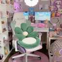 Ditucu Flower Shape Chair Cushion Comfy Kawaii Seat Cushions 19 inch Cute Stuff Pad Lazy Sofa Office Floor Pillow for Gaming Chairs Room Decor Green