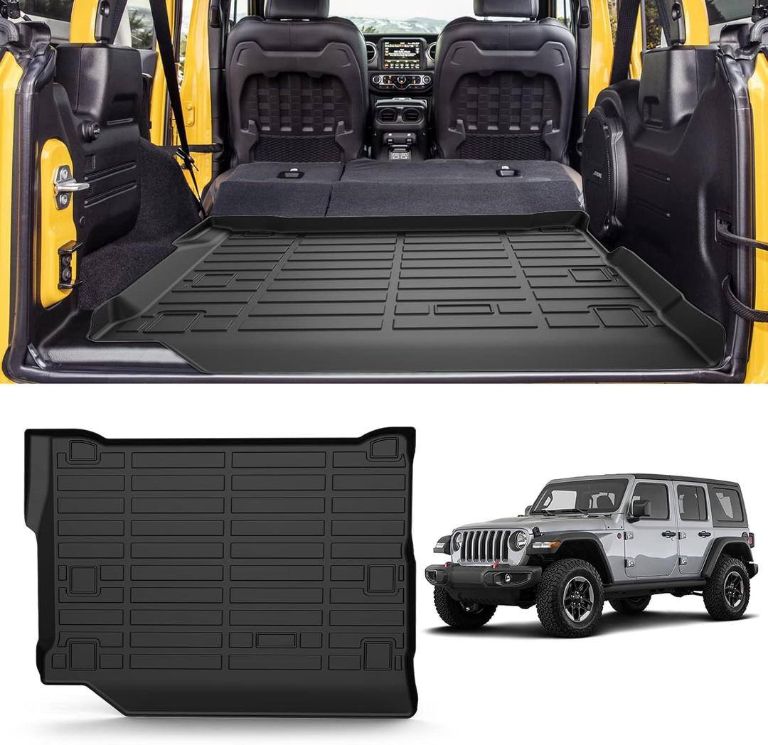 Car Trunk Protector All-Weather Rear Cargo Area Mat Protective Floor Mat for 2021-2023 Jeep Wrangler 4XE
