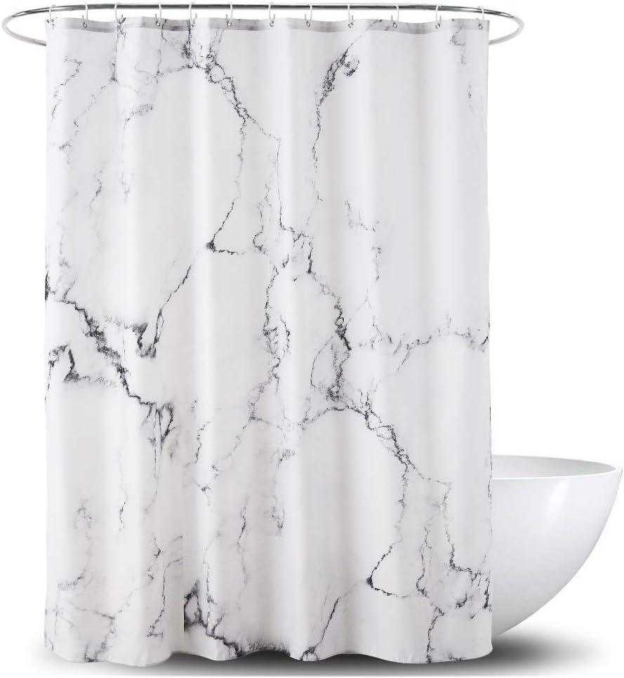 YOSTEV Marble Bathroom Shower Curtain,Grey and White Fabric Shower Curtain with Hooks,Unique 3D Printing,Decorative Bathroom Accessories,Water Proof,Reinforced Metal Grommets,Extra Long 72x96 Inches YOSTEV Marble Bathroom Shower Curtain,Grey and White Fabric Shower Curtain with Hooks,Unique 3D Printing,Decorative Bathroom Accessories,Water Proof,Reinforced Metal Grommets,Extra Long 72x96 Inches