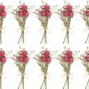 PATIKIL Mini Dried Flower Bouquet, 10 Pcs Rose Natural Wildflower with Stem Decor Baby's Breath Boho Floral Plant Flower for Crafts DIY Photo Props Gift Wedding Decor, Rose Red